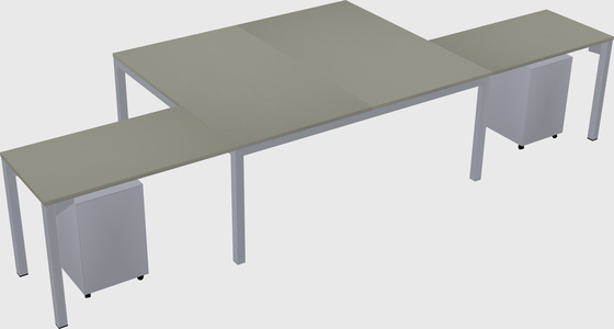 Shared l-shaped desk
