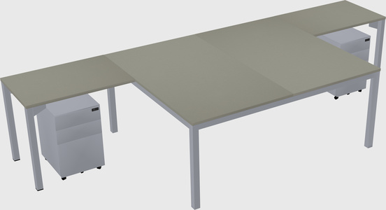 Shared l-shaped desk