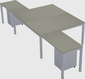 Shared l-shaped desk