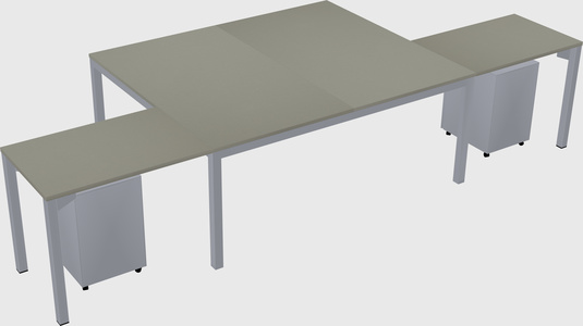Shared l-shaped desk