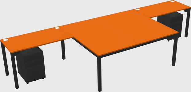 Shared l-shaped desk