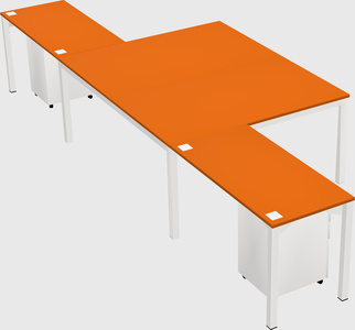 Shared l-shaped desk