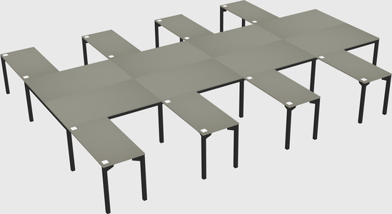Shared l-shaped desk