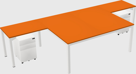 Shared l-shaped desk