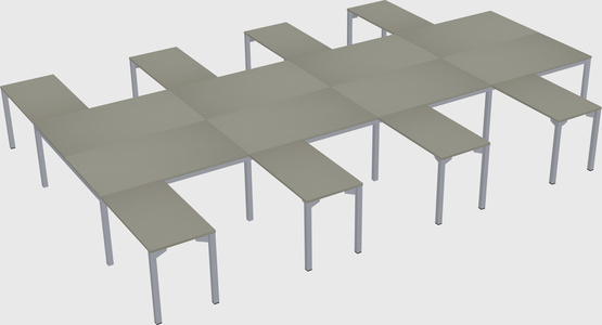 Shared l-shaped desk