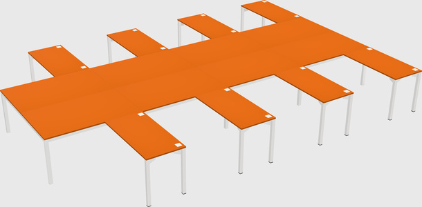 Shared l-shaped desk