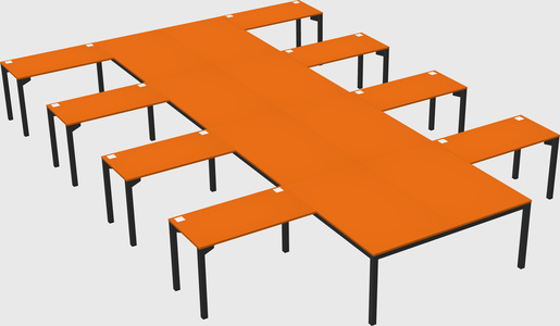 Shared l-shaped desk