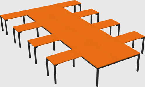 Shared l-shaped desk