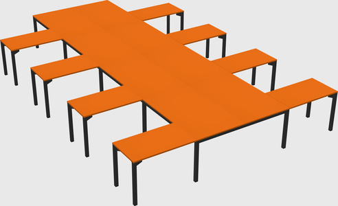 Shared l-shaped desk