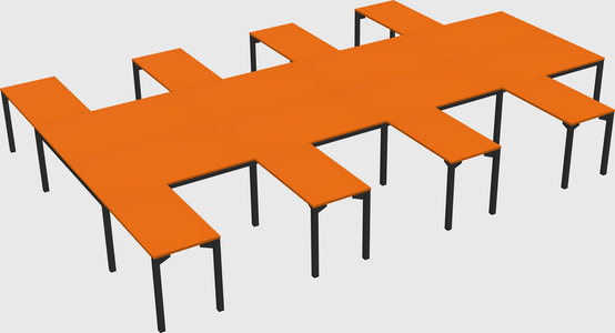 Shared l-shaped desk
