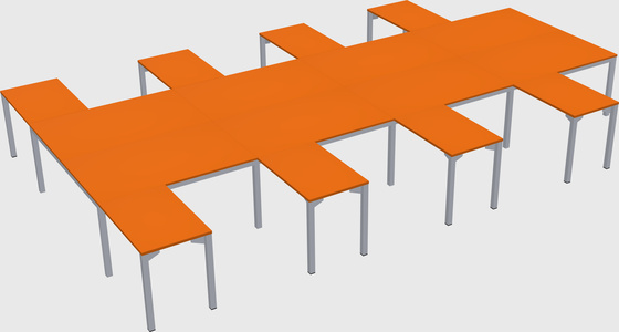 Shared l-shaped desk