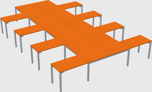Shared l-shaped desk