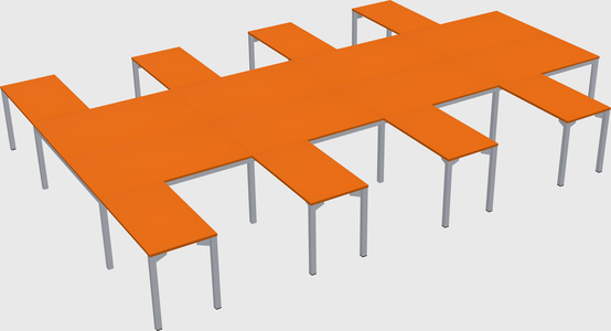 Shared l-shaped desk
