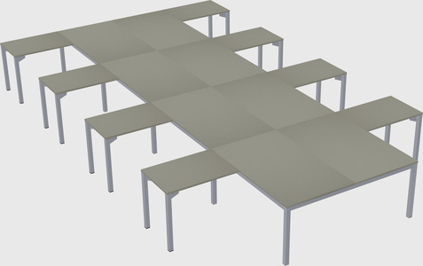 Shared l-shaped desk