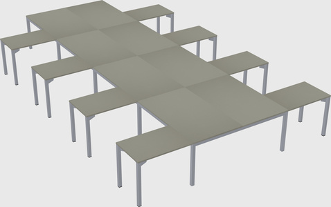 Shared l-shaped desk