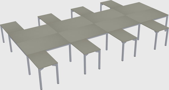 Shared l-shaped desk