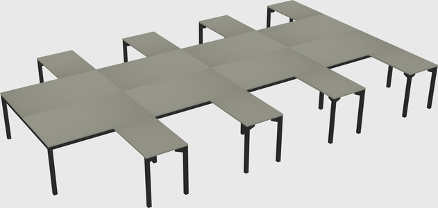 Shared l-shaped desk