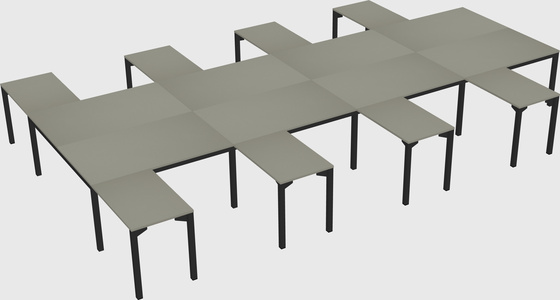Shared l-shaped desk