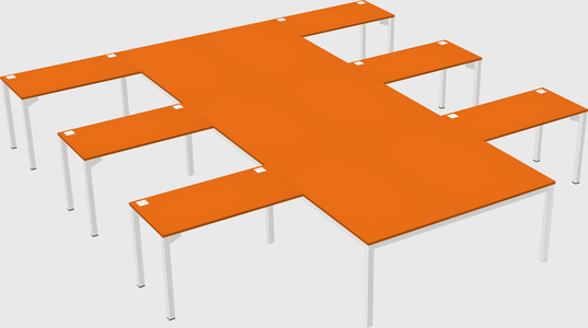 Shared l-shaped desk