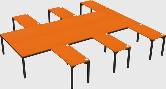 Shared l-shaped desk