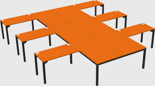 Shared l-shaped desk