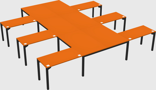 Shared l-shaped desk