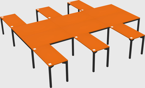 Shared l-shaped desk
