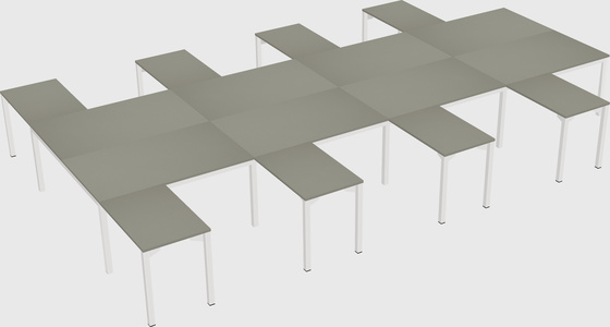 Shared l-shaped desk