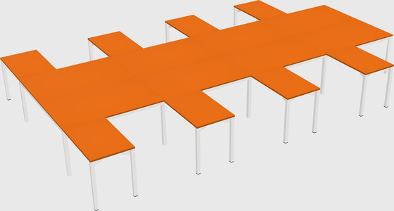 Shared l-shaped desk