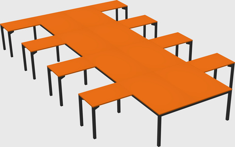 Shared l-shaped desk