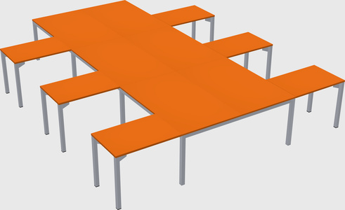 Shared l-shaped desk