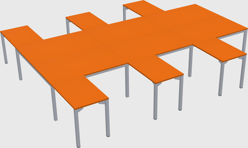 Shared l-shaped desk
