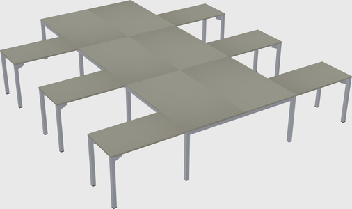 Shared l-shaped desk