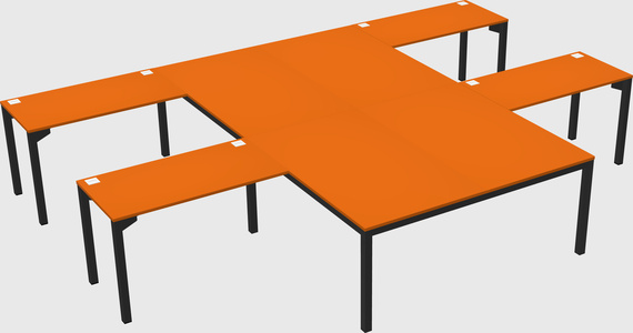Shared l-shaped desk