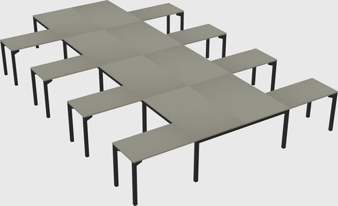 Shared l-shaped desk