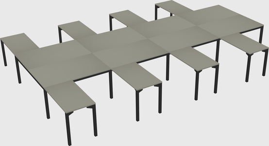 Shared l-shaped desk