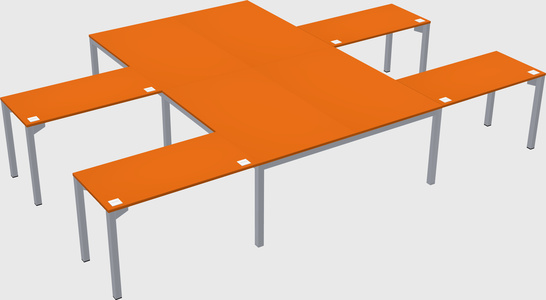 Shared l-shaped desk