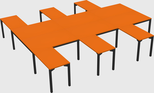 Shared l-shaped desk