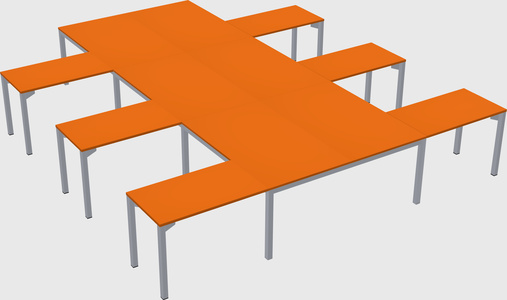 Shared l-shaped desk
