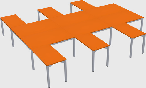 Shared l-shaped desk
