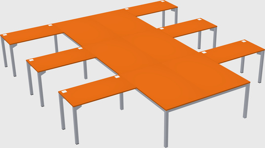 Shared l-shaped desk
