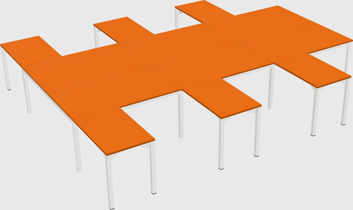 Shared l-shaped desk