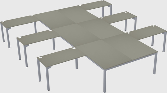 Shared l-shaped desk