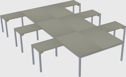 Shared l-shaped desk