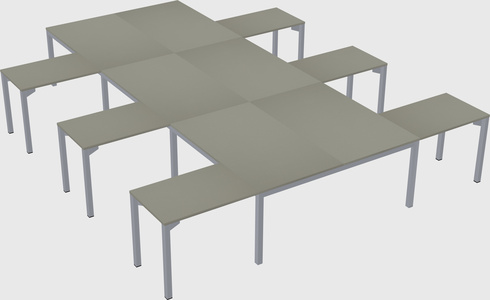 Shared l-shaped desk