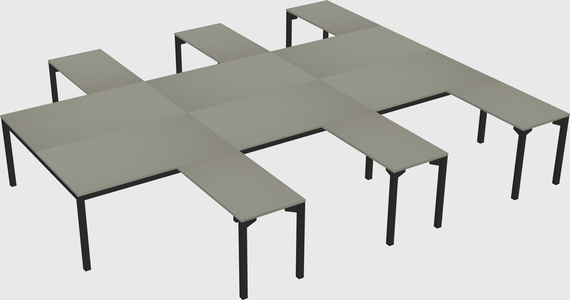Shared l-shaped desk