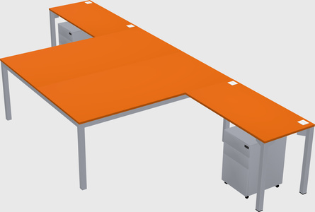 Shared l-shaped desk