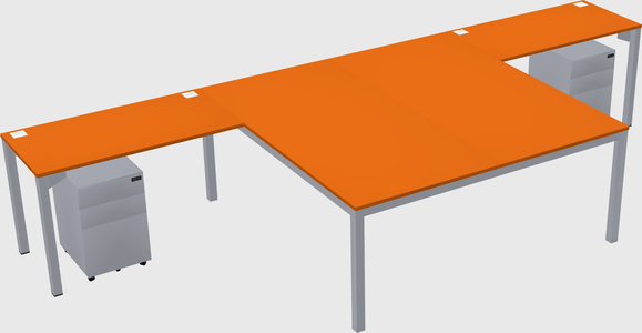 Shared l-shaped desk