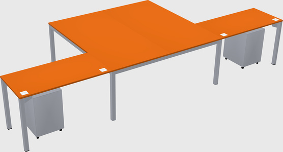 Shared l-shaped desk