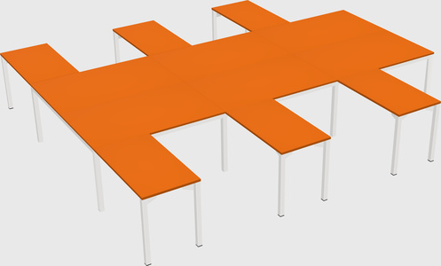 Shared l-shaped desk